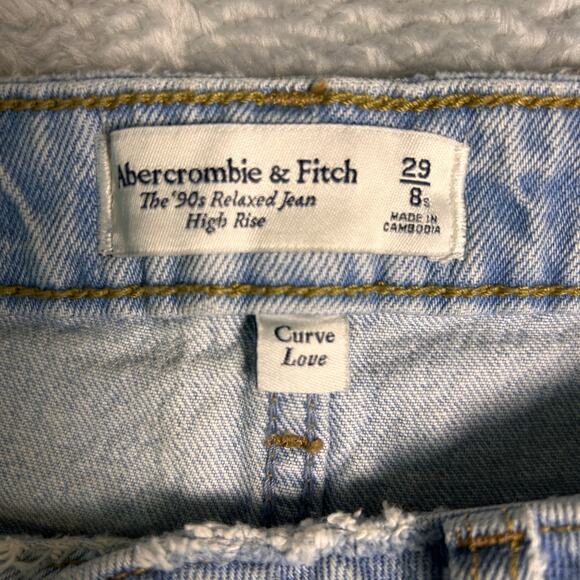 Abercrombie Fitch 90s Relaxed Curve Love Jeans Womens 29 High Rise Distressed - Picture 3 of 7